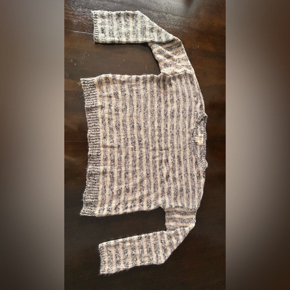 Denim & Supply Ralph Lauren Striped Sweater in Gray and Cream